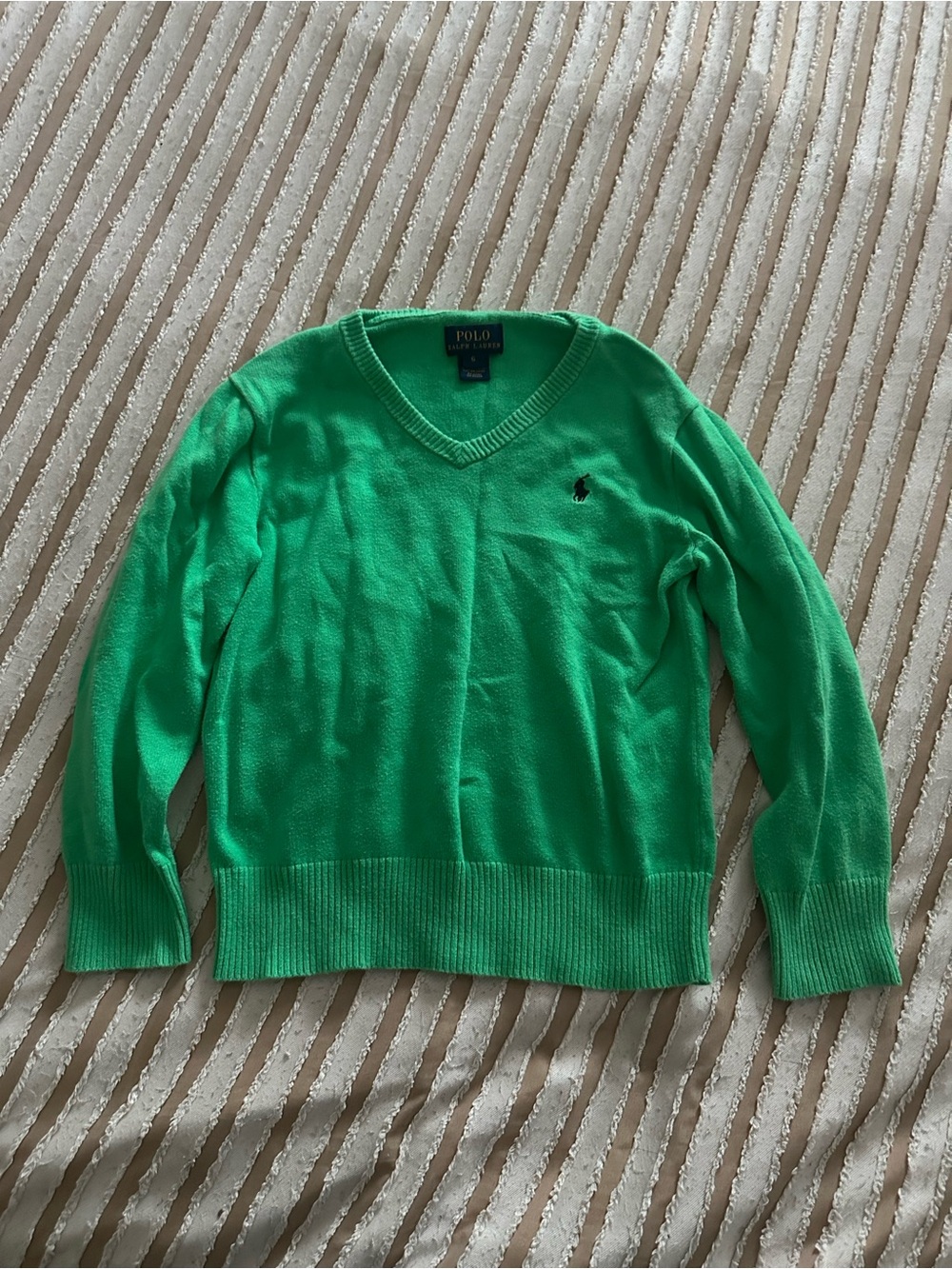 Polo by Ralph Lauren Bright Green V-Neck Sweater